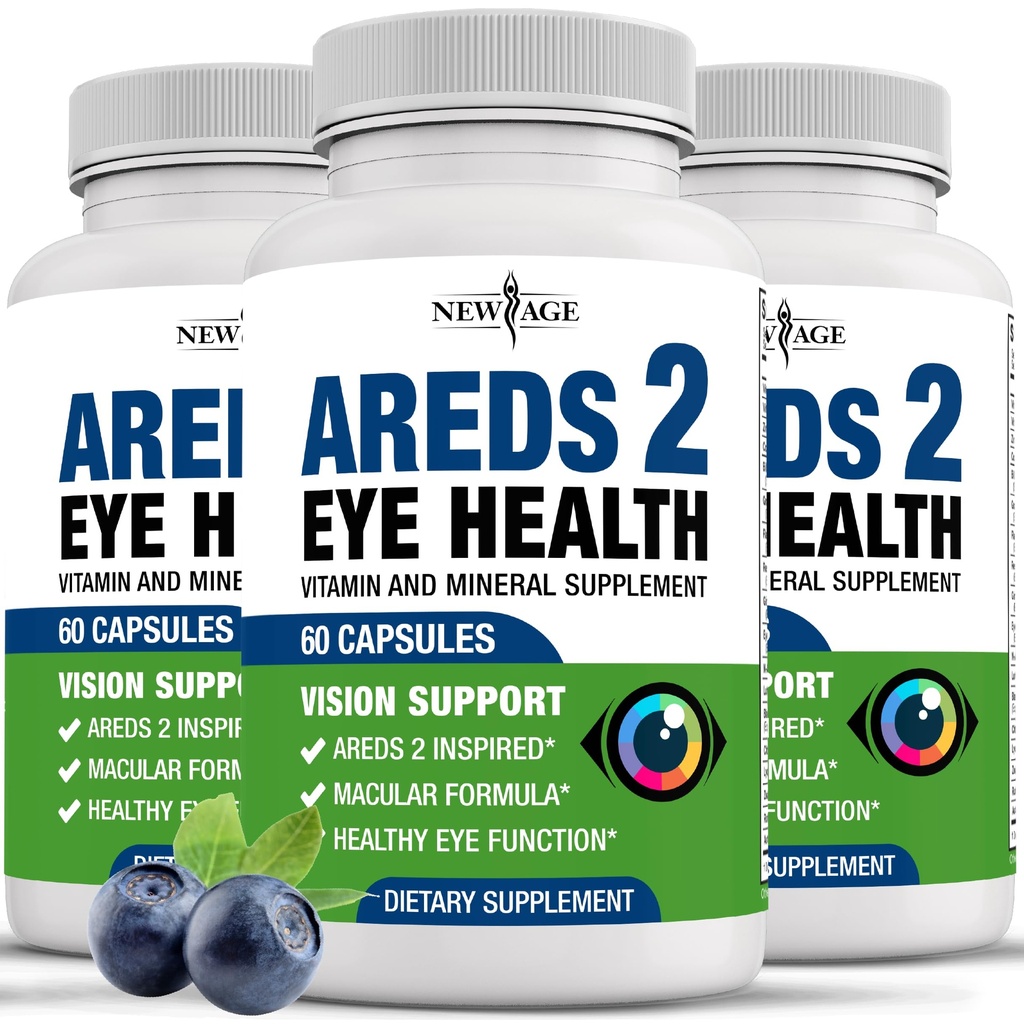 NUOVO AGE AREDS 2 Vitamine Occhiali - Lutein, Zeaxanthin, Bilberry, Astaxanthin Mineral Vision Supplemento - 180 Conte