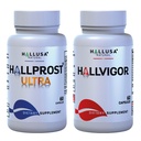 Hallusa Natural Hallprost Ultra & Hallvigor 120 Cap - Supplément alimentaire pour les hommes - Pygeum, graines de citrouille, formule de la prostate - Suppléments énergétiques