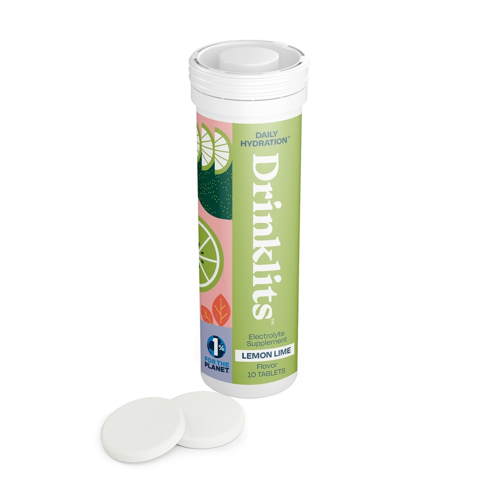 Drinklits Lime citron Comprimés d'électrolyte pour l'hydratation.