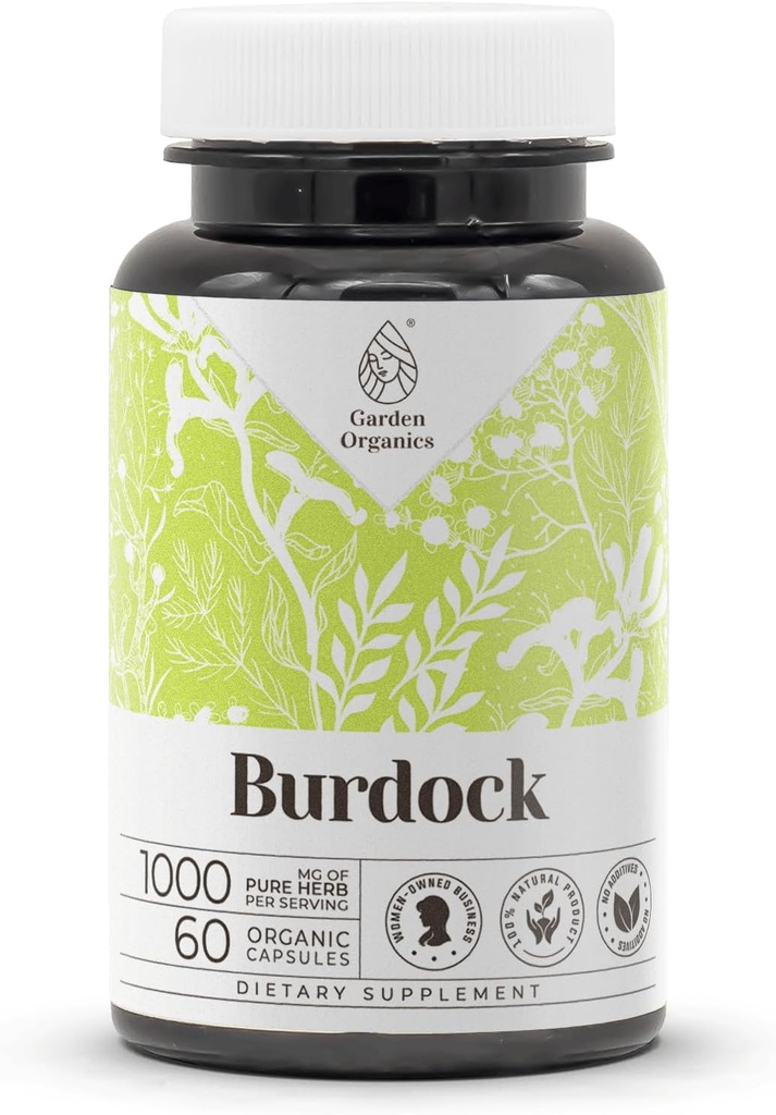 Burdock 60 capsule | Integratori dietetici a base di erbe ad alta potenza | Realizzati con capsule vegetali e Burdock (Arctium lappa) Radice secca (60 Conte)