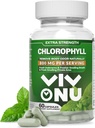 Capsules de chlorophylle 800 mg - Capsules naturelles de chlorophylle pour les femmes et les hommes - Supplément de chlorophylle sûr et de qualité pour l'énergie, l'immunité, le soutien de la peau + Déodorant interne (60 Capsules/1 bouteille)