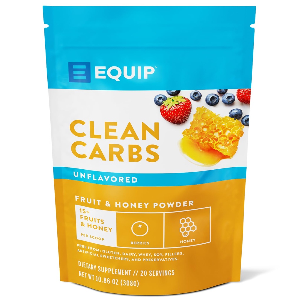 Equip Foods Clean Carbs | 15+ Früchte und Honig Superfood Pulver | Post Workout Recovery Pulver | Antioxidantien, Kohlenhydrat-Ergänzung | Immununterstützung Carb Cleaner | 20 Servierungen, Unflavored