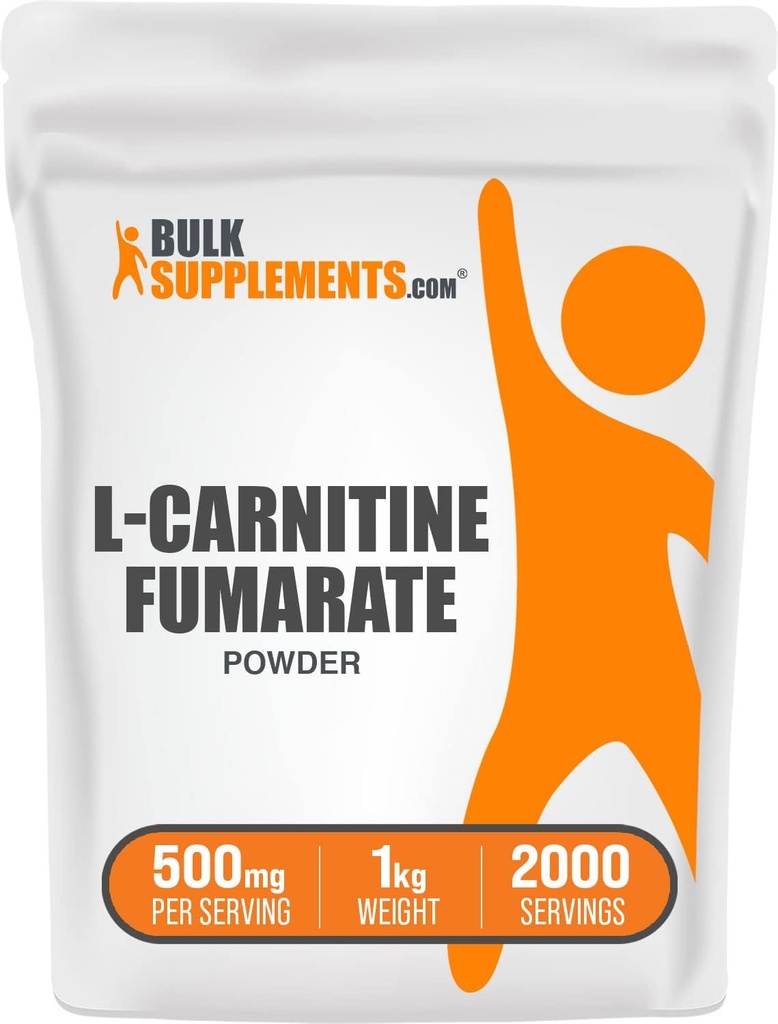 BulkSupplements.com L-Carnitin Fumarate Pulver - Carnitine Supplement, Sports Nutrition, L-Carnitine 500mg - Glutenfrei, 500mg pro Servierung, Glutenfrei, 1kg (2.2 lbs) (Pack von 1)