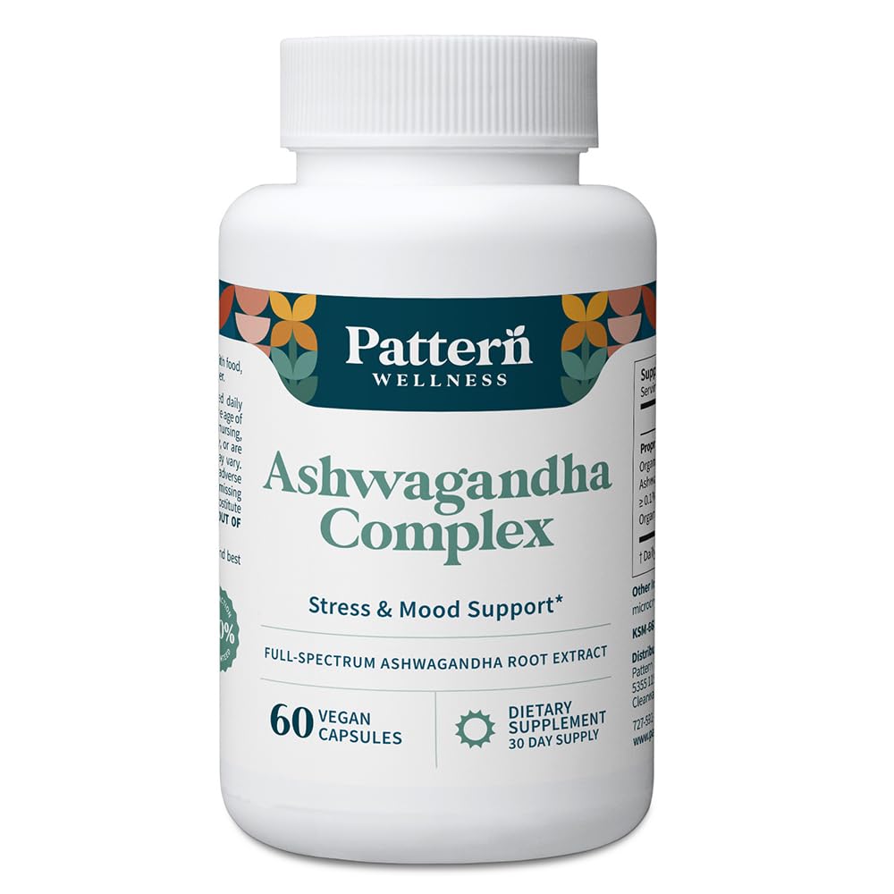 Muster Wellness Ashwagandha Complex für Männer & Frauen - KSM-66 & Schwarz Pfeffer Extrakt - Ganze Körper & Herz Gesundheit - Unterstützt Stress & Stimmung - Non-GMO - 60 Vegan Kapseln