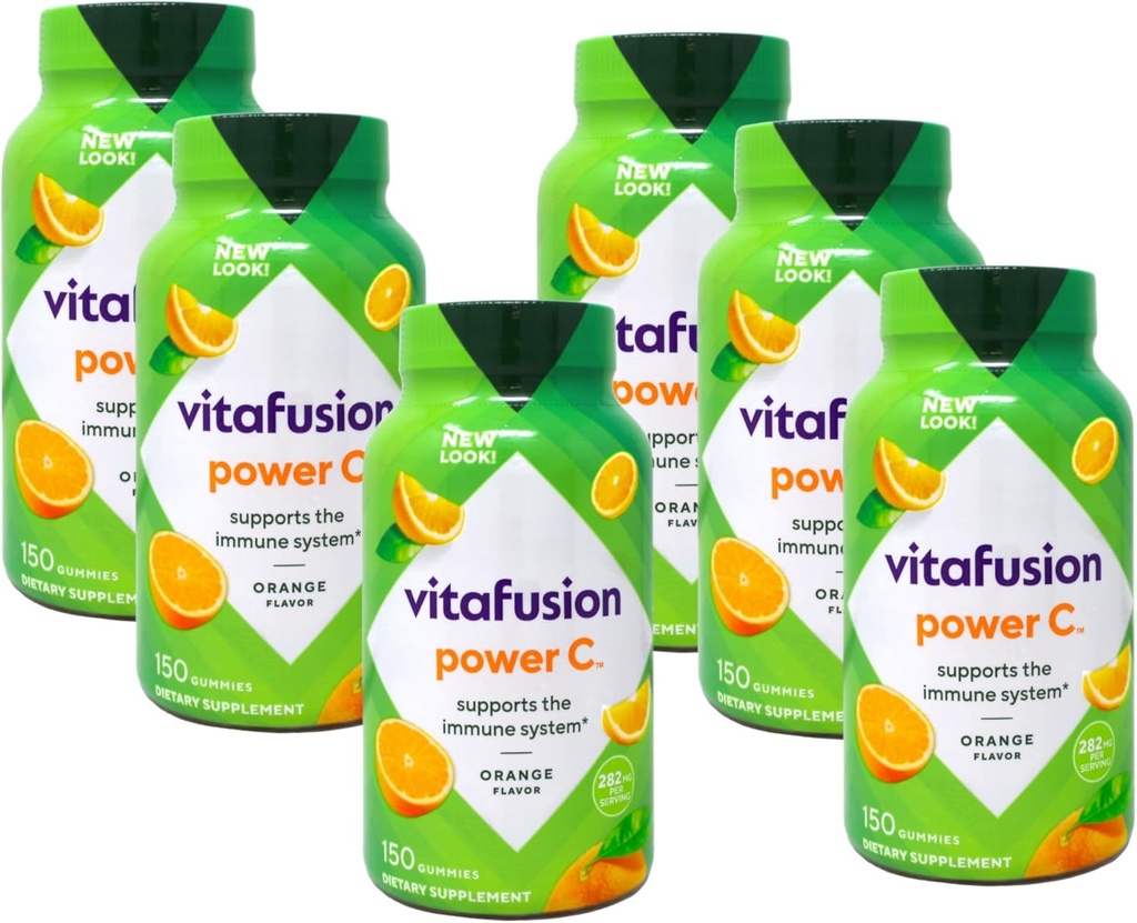 VitaFusion Power C Vitamines Gummy pour adultes Absolument orange - 150 ct, paquet de 6