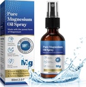 Olio di Magnesio 60ML, Pure Magnesium Spray per Piedi, Corpo 2.02 Fl.Oz