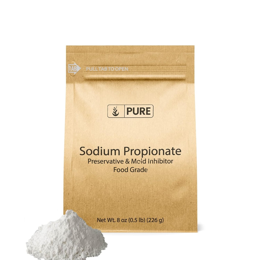 INGRÉDIENTS ORIGINAUX DE PURE Propionate de sodium (8 oz) Inhibiteur de moisissure et de préservation, qualité alimentaire, additif alimentaire