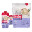 SlimFast High Protein Vanilla Bundle- 12 Count of Vanilla High Protein Meal Sostituzione Shakes (20g Protein) con 26 Serve di Vanilla High Protein Powder Mix (20g Protein)