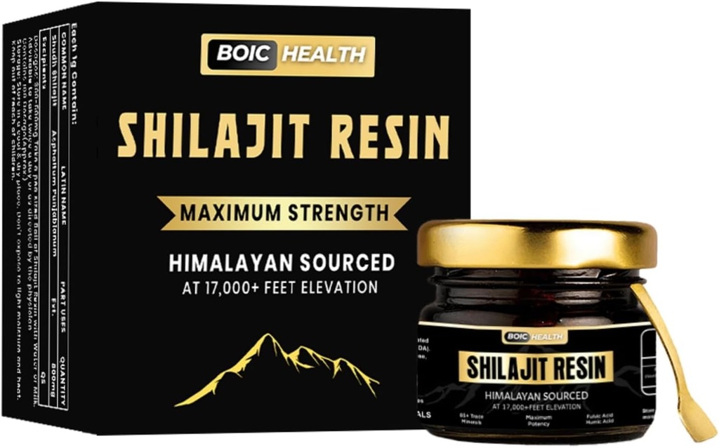 Pure Organic Shilajit Maximale Potenz für Männer und Frauen mit 85+ Trace Minerals Supplement für Energie, Leistung und Immunsystem - Shilajit Resin-50G (Pack von 1)