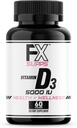 FXSUPPS Vitamin D3 5000 IU (1 Pack, 60 Easy to Swallow Softgels) | Health and Wellness Dietary Supplement for Men & Women | Cholecalciferol, Best for Bone, Heart Health, Immune System, Lung Function