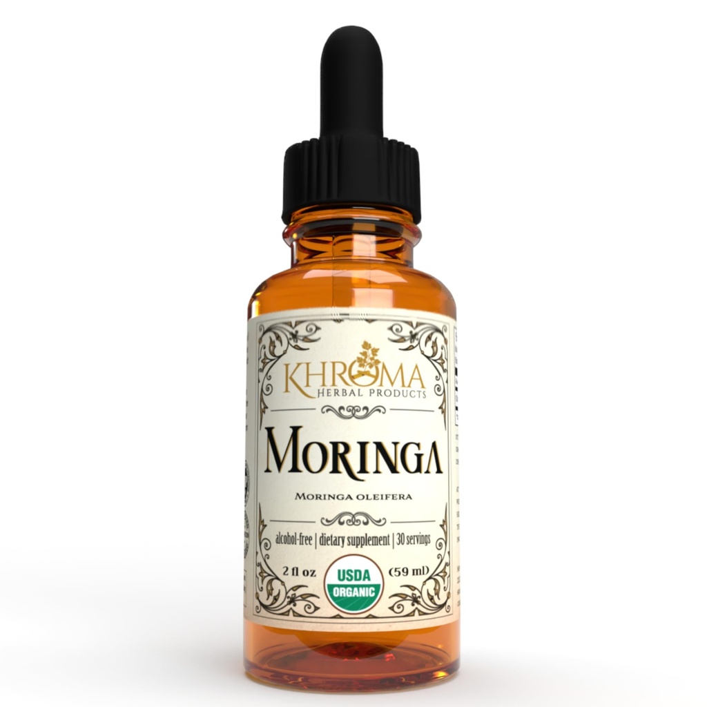 Khroma Herbal Products Organic Moringa - 2 oz Liquid in a Glass Bottle - 30 Servings