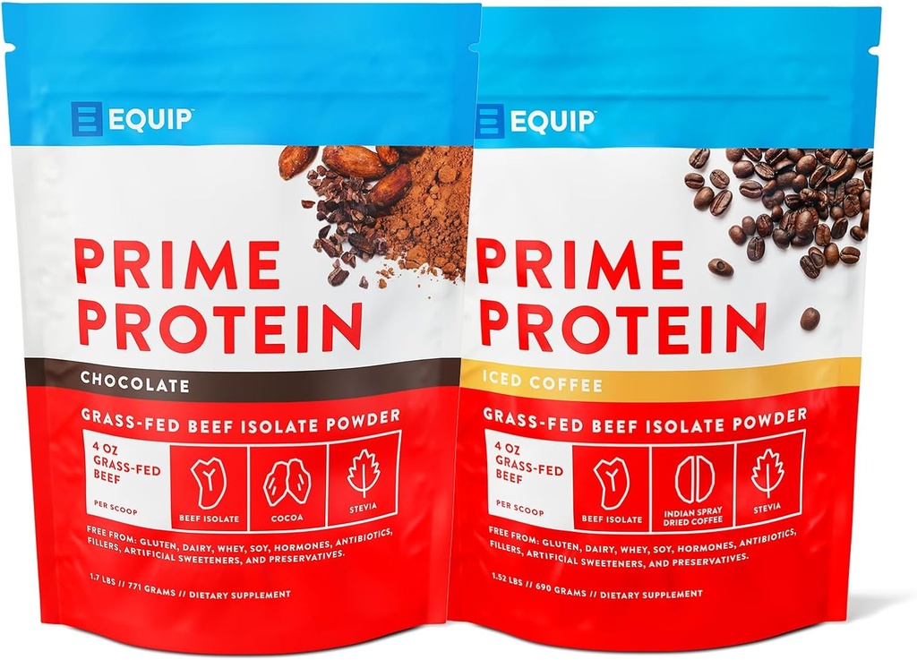 Equip Foods Prime Protein Pulver Schokolade & Prime Protein Pulver Iced Coffee