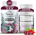 Optivida Nano Silver Immune Support Gummi (60 Count) – Beta Glucan Ergänzungen für täglich Immununterstützung, Obstbeeren Flavor für Immungesundheit, kolloidale Silberergänzung mit Beta Glucan 100