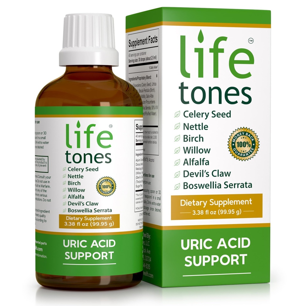 Sostegno all'acido urico di Lifetones - Salute comune per gli uomini e le donne - Liquid Uric Acid Cleanse for High Absorption - Detox Herbal Cleanse per il comfort congiunto - Boost Flessibilità - 3.38 fl oz