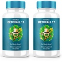 (2 Pack) DetoxAll 17, DetoxAll 17 Full Body Reset, DetoxAll17 Nahrungsergänzung für Gesundheit und Wellness, Maximale Stärke All-Natural Pillen zu steigern Energie, Detox Alle 17 Bewertungen (120 Kapseln)