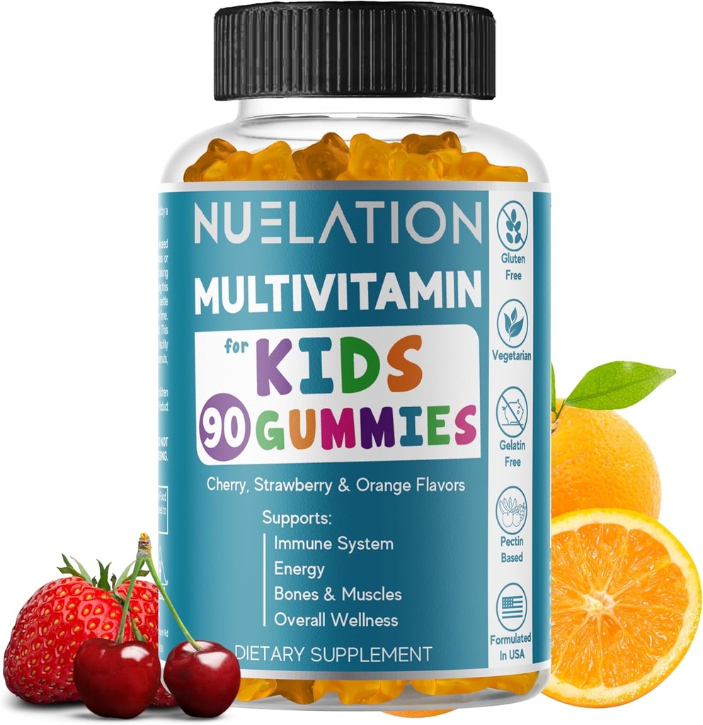 Gummy Vitamins for Kids 45 Day Supply - Vegetarian, Gluten Free, Gelatin Free, Multivitamin Gummies for Kids to Support Immune System & Overall Wellness