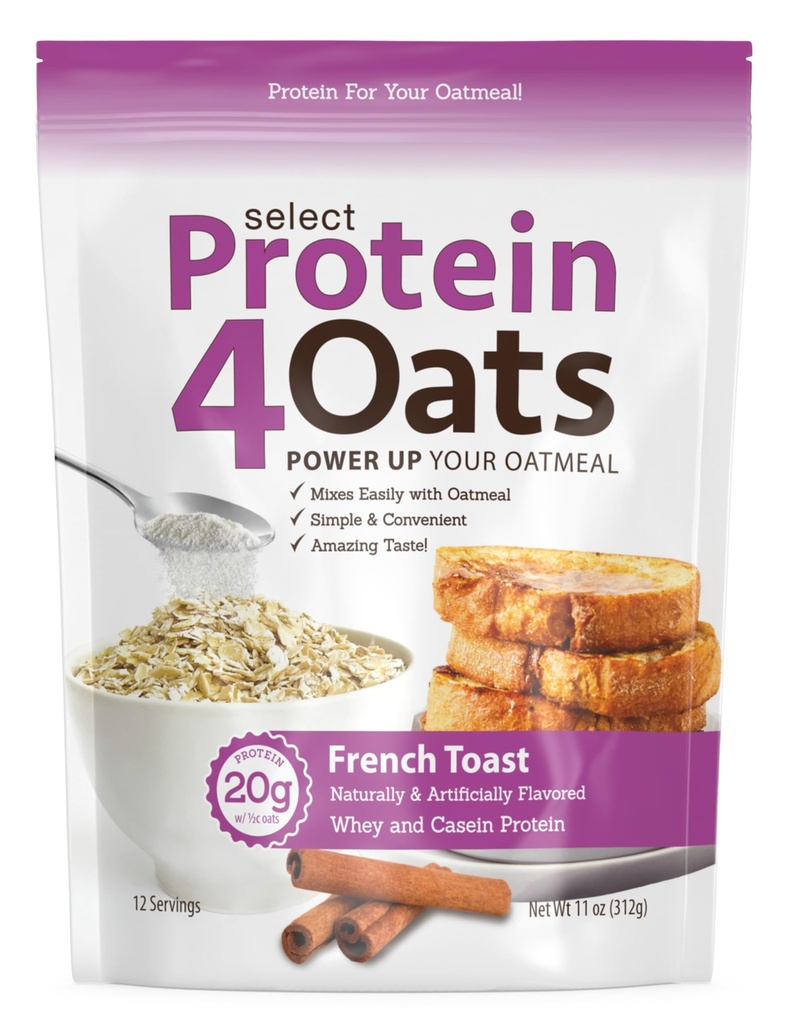 PEScience Protein4Oats, Pulver, um Amazing Tasting Protein Oatmeal, mit Whey und Casein, Französisch Toast, 12 Servierungen