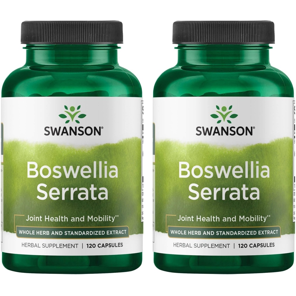 Swanson Boswellia Serrata - Intero Herb & Standardized Extract 120 Caps (2 Pack)