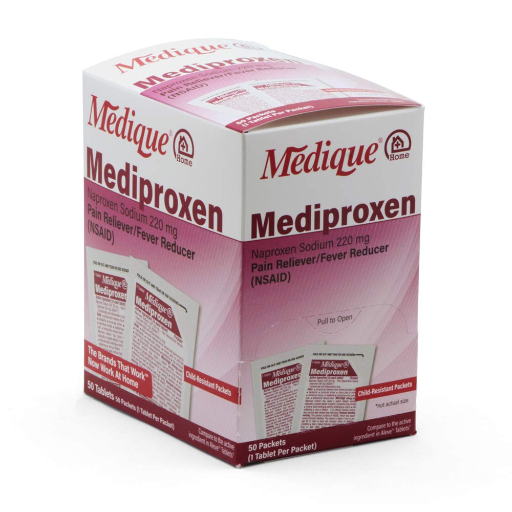 Médicament @ Accueil Médiproxen Comparer Ingrédient actif à Aleve 50 x 1 (Emballage résistant aux enfants), Blanc (73750)