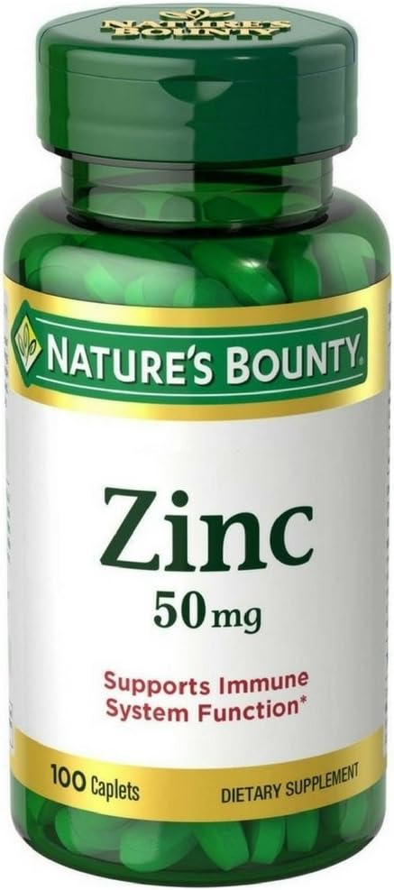Nature's Bounty Zink, Immununterstützung, 50 mg, Caplets, 100 Ct (Pack von 2)