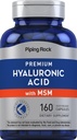 Piping Rock Hyaluronsäure Supplement | 100mg | 160 Kapseln | mit MSM für Damen und Herren | Non-GMO, Glutenfrei