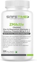 Safe.TIME ZMActiv Zink-Glycinat, Magnesium-Glycinat, Aktive Form Vitamin B6 P5P, Sport-Recovery, Restful Sleep, Immunität, Glutathione Booster, Bioverfügbar, Safe (1 Menge - 90 Veg Kapseln)