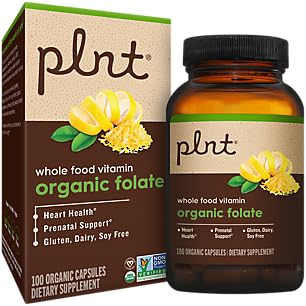Folato organico - tutto il supporto prenatale alimentare - 800mcg acido folico (100 capsule)