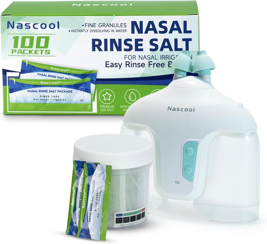 Nasal Irrigation System with 150 Salt Packets – for Long time use