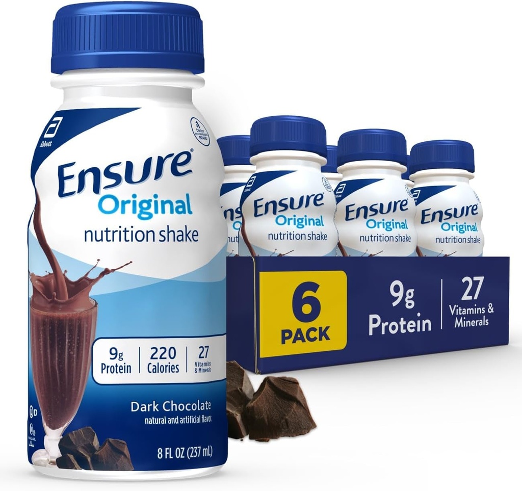 Vergewissern Original Dark Chocolate Nutrition Shake | Meal Ersatz Shake | 6 Count (Pack von 1)