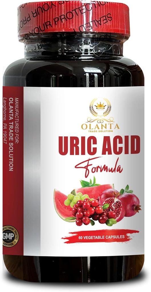 Formula di acido URIC - Supplemento di supporto per la salute del rene & Joint, mobilità congiunta, livello di acido urico, sollievo comune - 1 bottiglia 60 capsule