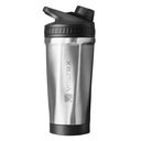 VOLTRX ChillMix Bouteille de Shaker Acier Inoxydable - USB C Mélangeur rechargeable de protéines électriques Shake, tasses de Shaker pour les shakes de protéines et le remplacement des repas, Acier Chrome, 16 oz