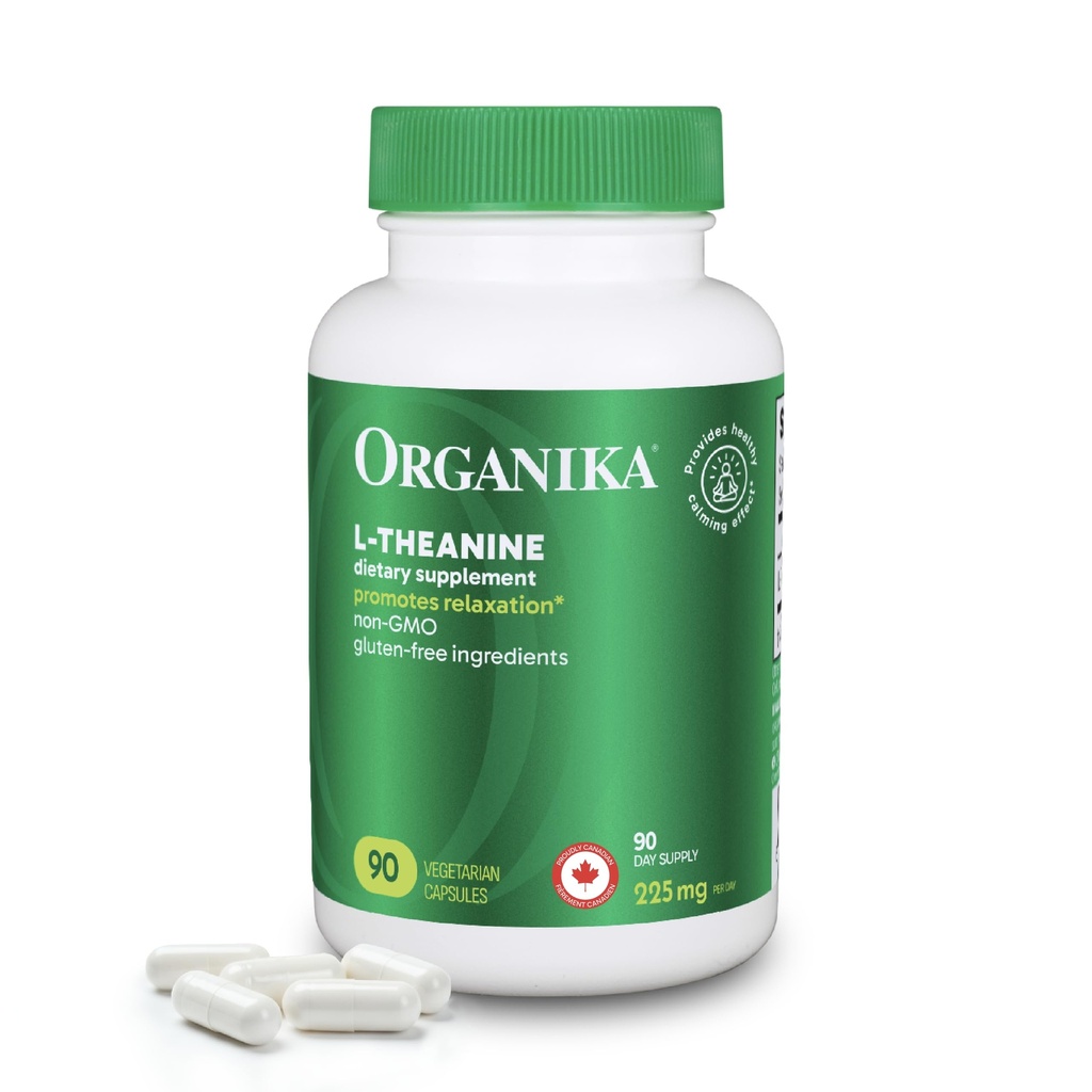 Organika L-Theanine Supplement 8 oz - 90 Capsule: 90 giorni Fornitura di biodisponibile L Theanine per il relax, l'equilibrio e la calma - Easy-to-Swallow Single Capsule Servings