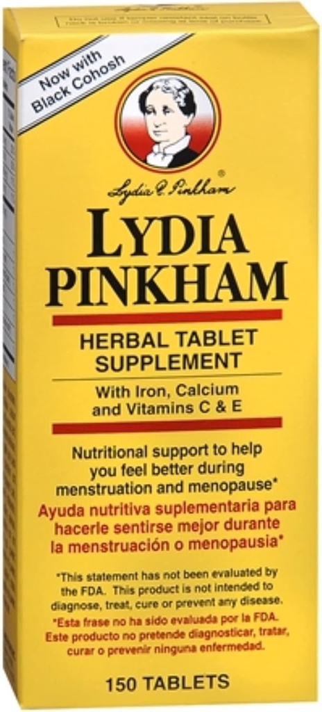 Lydia Pinkham Ernährungsunterstützung für Frauen - Lydia Pinkham Herbal Tablets, Hilft Sie besser während Menstruation und Menopause- 150 Tablets