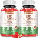 Gommies de zinc 50mg - Vitamine C, D3 & Elderberry, Echinacea, Zinc Immune Gummies de santé, non-OGM, suppléments antioxydants naturels pour les hommes et les femmes, Vegan 2 Pack