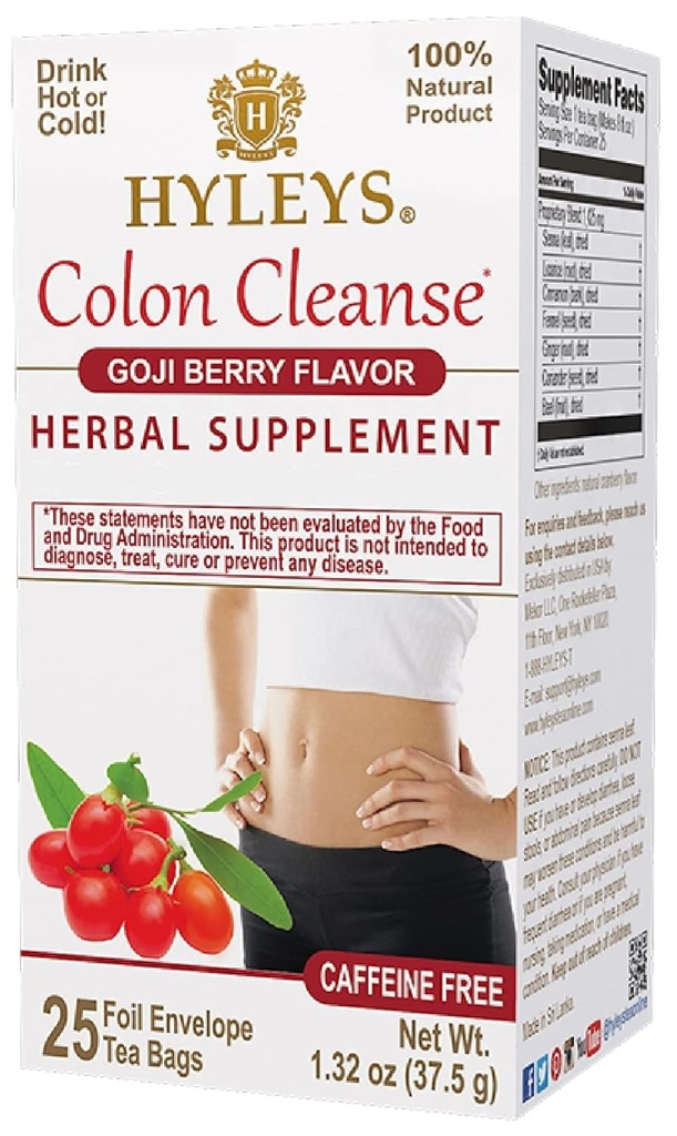 Hyleys Colon Cleanse Tee Goji Berry Flavor - 25 Teebeutel (1 Packung)