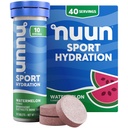 Tavolette Nuun Sport Electrolyte con Magnesio, Calcio, Potassio, Cloruro & Sodio, Gluten Free & Vegan, Watermelon, 4 Pack (40 Serve Totale)