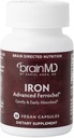 BRAINMD Dr Amen Iron - 30 capsules - Supporte la production d'énergie, la fonction cognitive et la régulation des gènes - Doucement et facilement absorbé - Sans gluten - 30 portions