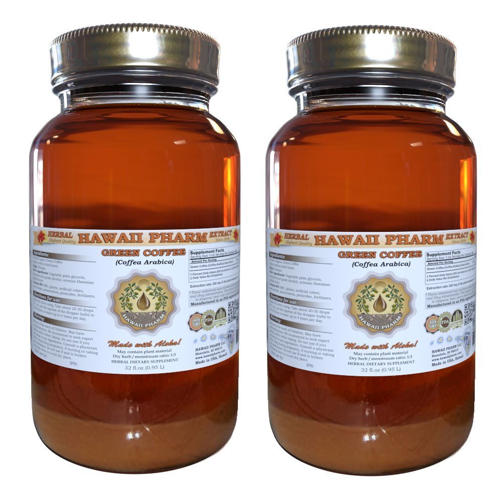 Grüner Kaffee-Flüssig-Extrakt, Grüner Kaffee (Coffea Arabica) Bohnenpulver-Zusatz 2x32 Unfiltriert