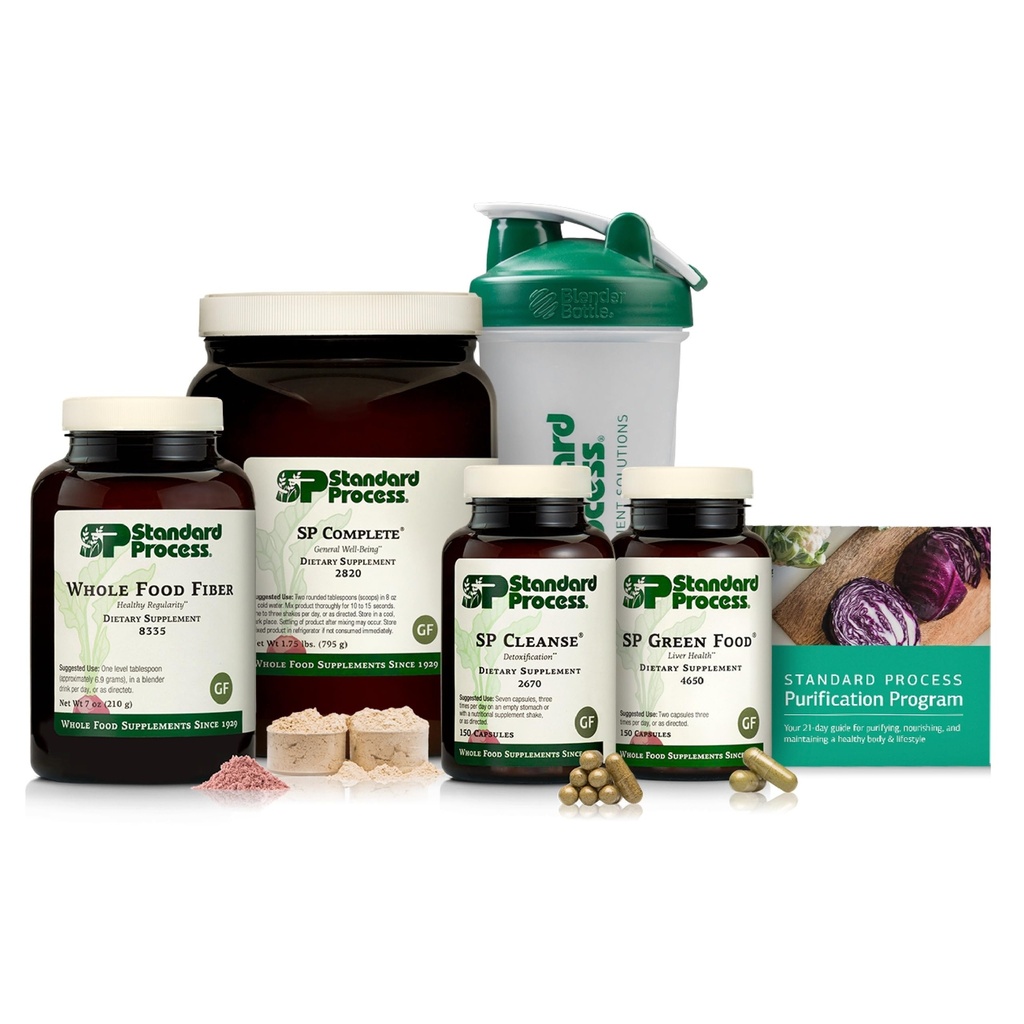 Standard Process Purification Product Kit with SP Complete and Whole Food Fiber - Detox Cleanse & Body Health Support - Whole Food-Based, Non-Soy, Gluten-Free & Vegetarian - 21-Day Supply