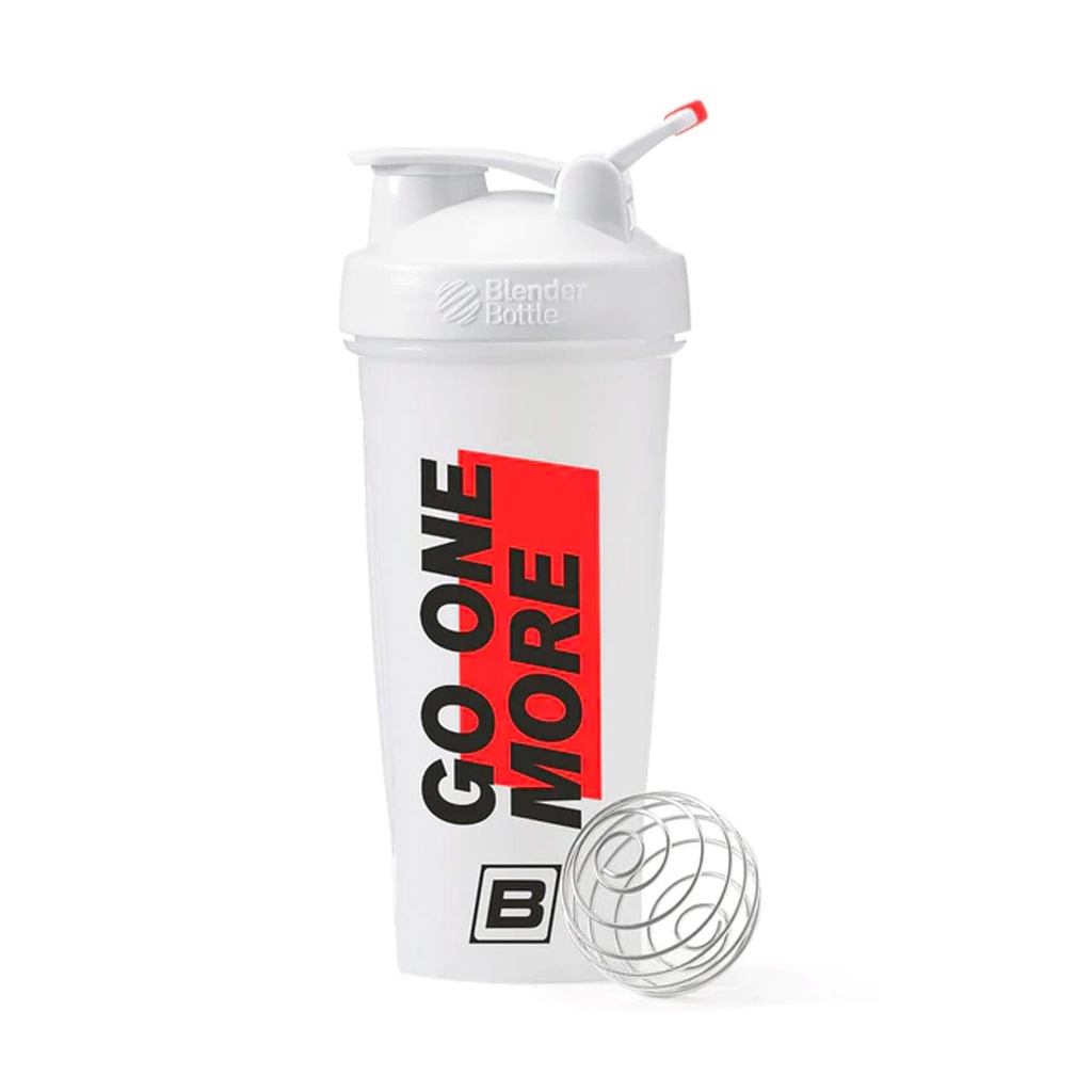 BARE PERFORMANCE NUTRITION Go One More BlenderBottle Shaker Bouteille, 28 oz Shaker Bouteille avec fouet de fil, blanc