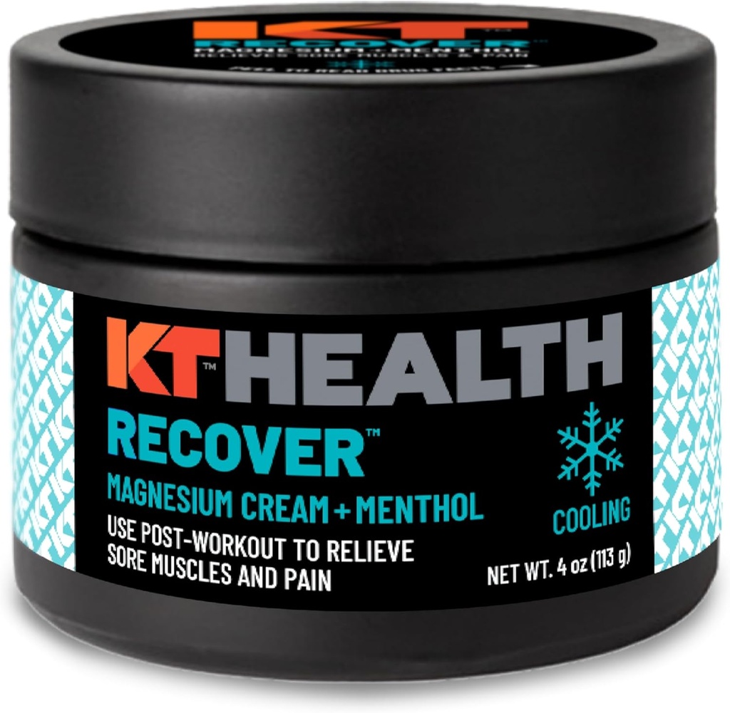 KT Santé, Magnésium crème, récupérer - refroidit et soulage les muscles et la douleur articulaire - utiliser après l'entraînement pour réduire la douleur