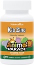 NaturesPlus Animal Parade KidZinc, Tangerine Flavor - 90 tierfreundliche Lozenges, Packung mit 3 - organisch gekäseltem Zink - Vegan, Glutenfrei - 270 Gesamt Servietten