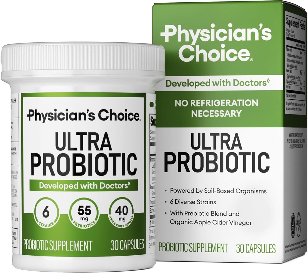 Ultra Probiotic - 60B SBO Probiotic - 6 Strains - Soil Based - Utenti Probiotici Avanzati - Probiotici per Donne & Uomini - Salute Digestiva - Supporta costipazione Occasionale, Gas & Bloating
