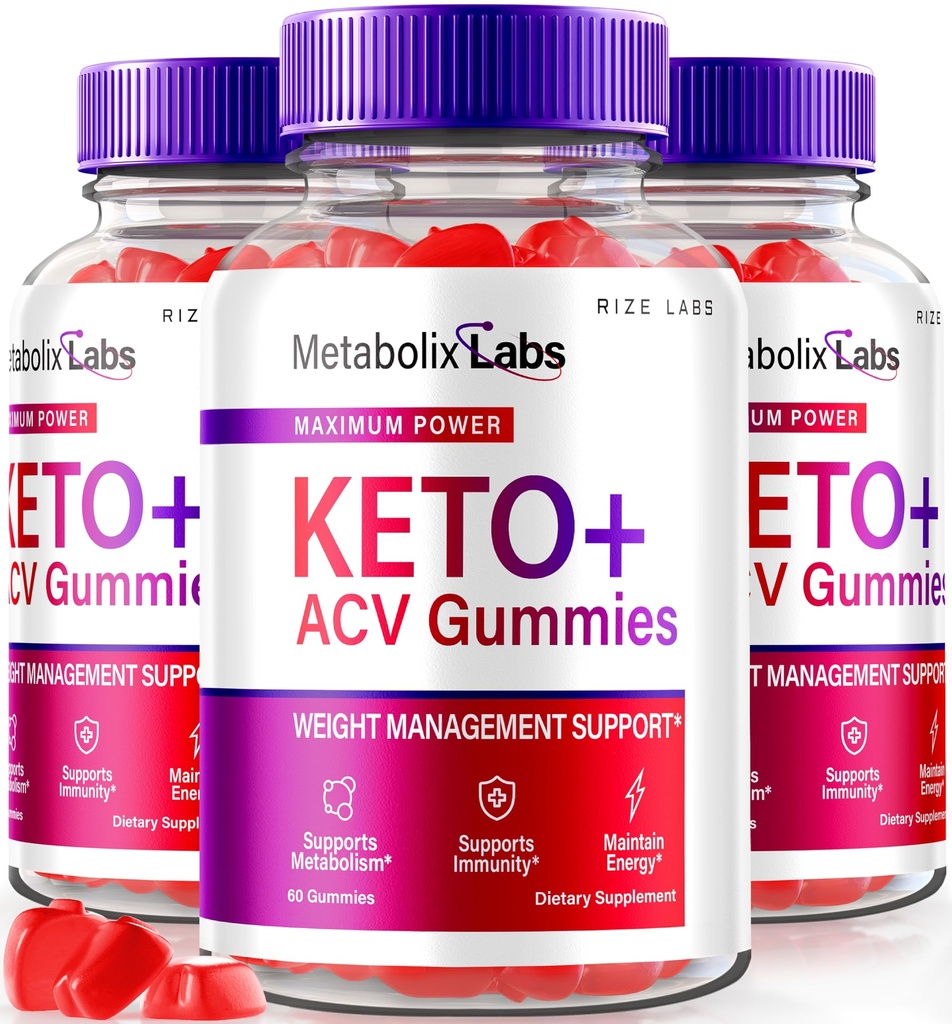 rize labs - - Metabolix Labs Keto Plus ACV Gummies - Supporto per la gestione del peso Apple Cider Vinegar Supplement (180 Gummies)