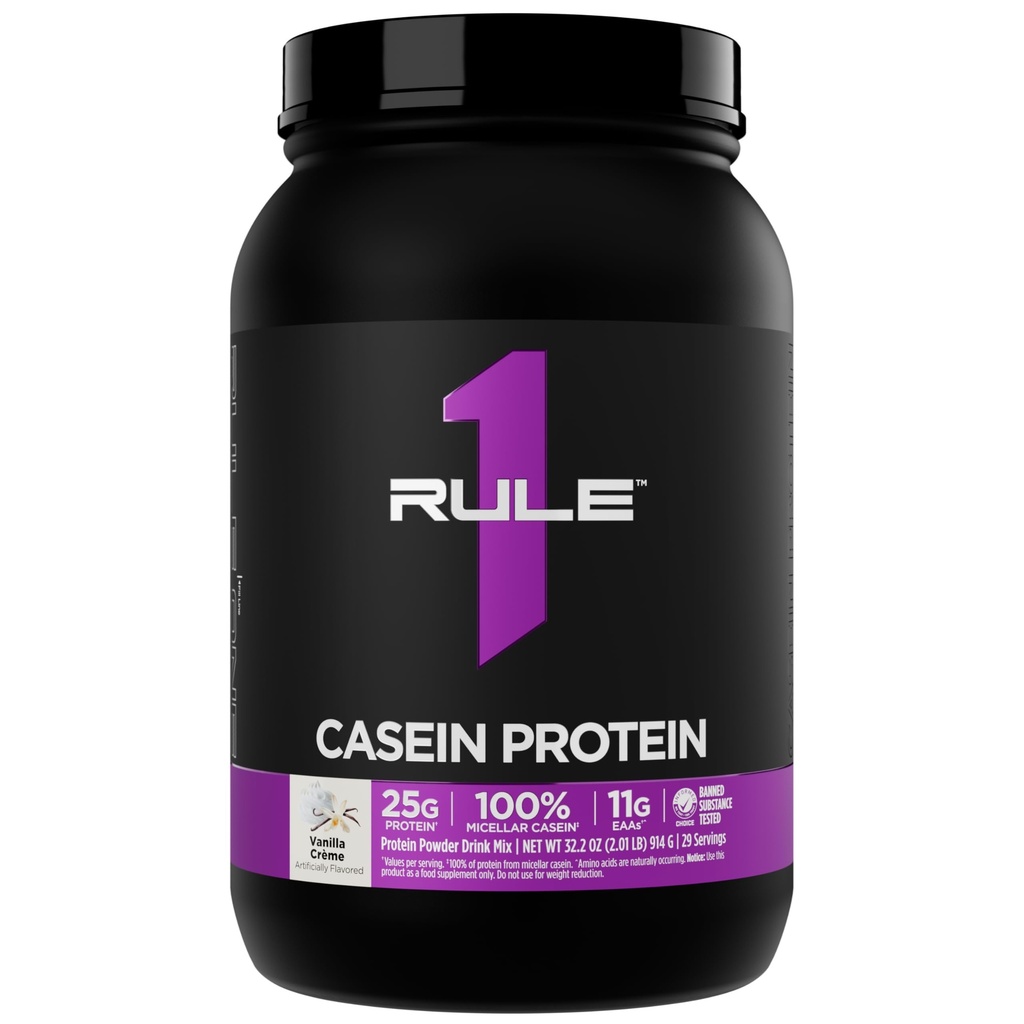 Regola 1 Caseina Proteina - 25g Proteine e 11g EAAs Per Servire da Caseina Micellare Lenta-Release per Ripristino Di notte e Consegna Sostenuta Tra Pasti (2 Pounds*, Vanilla Crème)