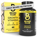 The Beard Club - Biotin Beard Growth Vitamins - Supporto Un Thicker Fuller Beard, Fill in Patches - Minerals & Multi-Vitamins Aiuto Supporto e Stimola la crescita dei capelli facciali più sani