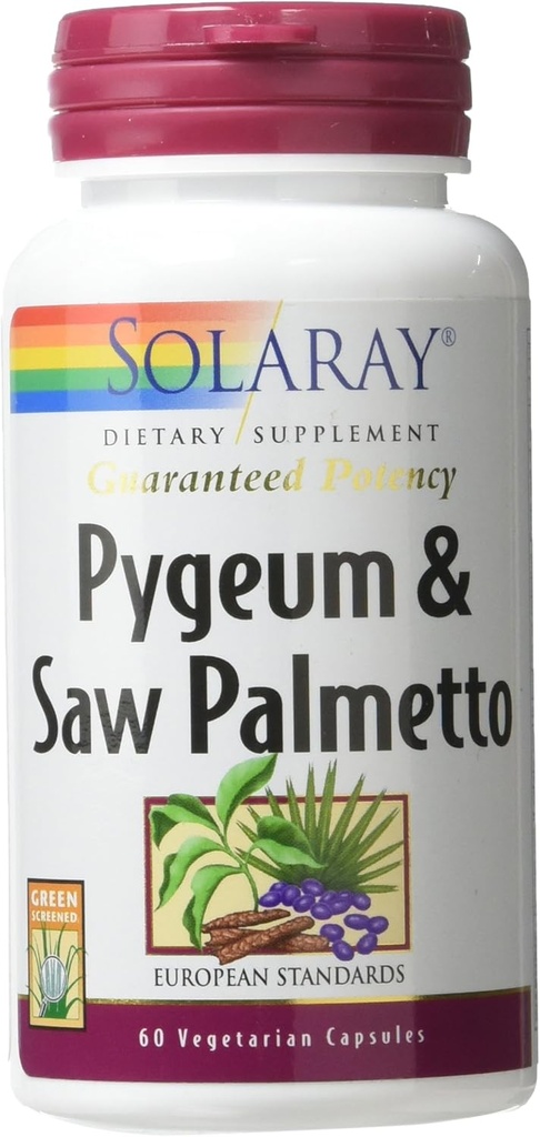Solaray Pygeum et Saw Palmetto Supplément, 60 comte