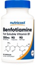 Nutricost Benfotiamine 300mg, 90 Capsules - Sans gluten, non-OGM, et Végétarien Friendly Fat Soluble Vitamine B1