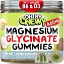 Center-Filled Magnesium Glycinate Gummis 400MG - Hohe Absorption für Kinder, Jugendliche & Erwachsene - Zuschlag für Schlaf, Beruhigung und Muskelentspannung mit B6 & D3 - Glutenfrei & Vegan freundlich - 60 Zähler