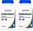 Nutricost Multivitamin con Probiotici 120 Capsule Vegetariani (2 Bottiglie) - Confezionato con Vitamine & Minerali